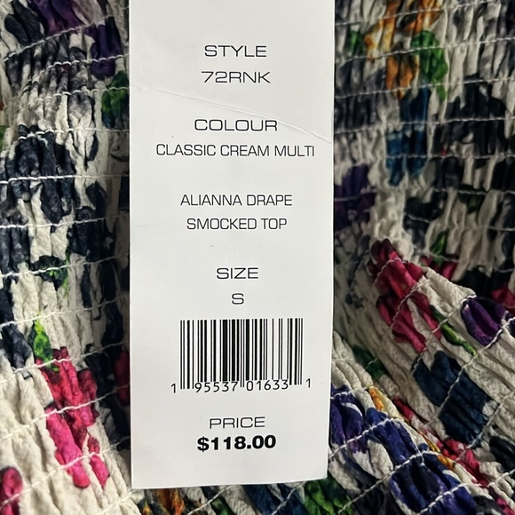 NWT French Connection Alianna Drape Smocked Top - Picture 5 of 5